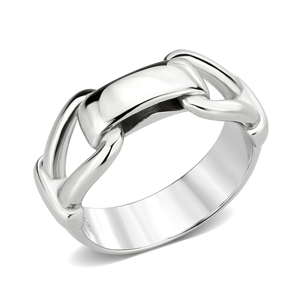 TK3803 - High polished (no plating) Stainless Steel Ring with NoStone in No Stone-0