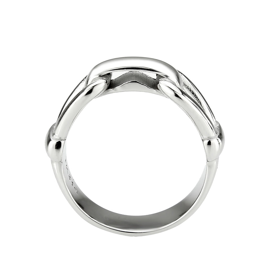 TK3803 - High polished (no plating) Stainless Steel Ring with NoStone in No Stone-2