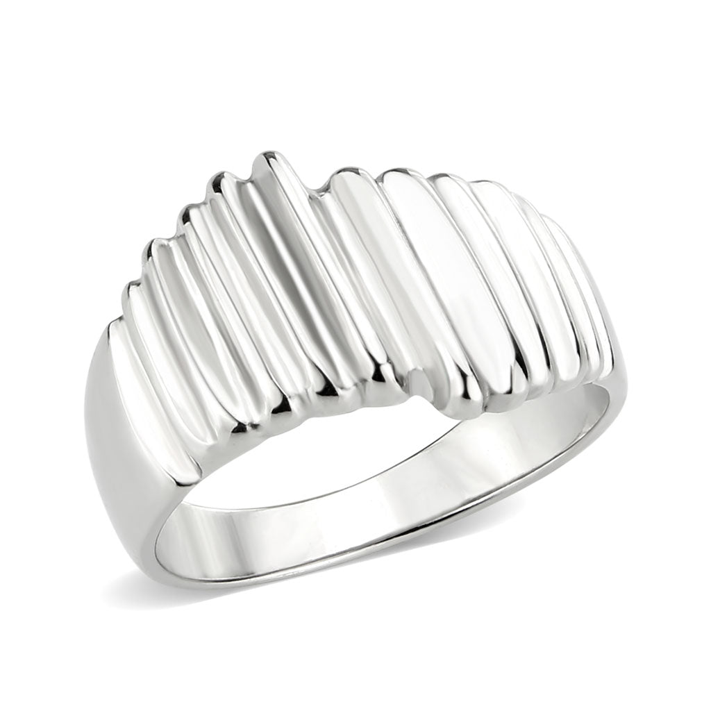 TK3804 - High polished (no plating) Stainless Steel Ring with NoStone in No Stone-0