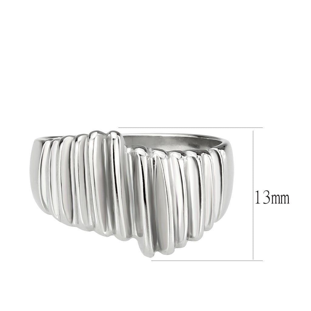 TK3804 - High polished (no plating) Stainless Steel Ring with NoStone in No Stone-1