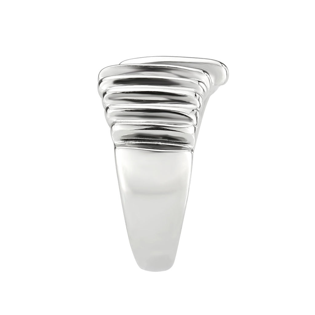 TK3804 - High polished (no plating) Stainless Steel Ring with NoStone in No Stone-3