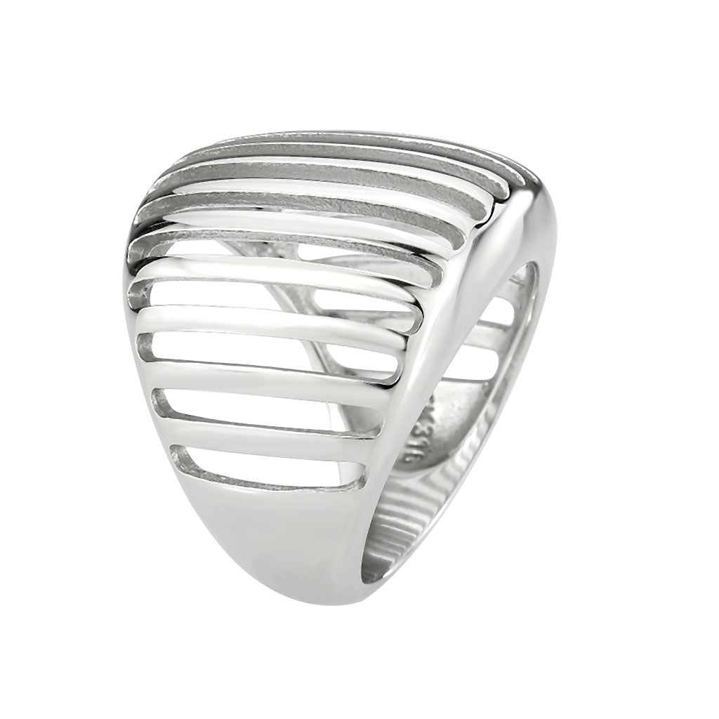 TK3805 - High polished (no plating) Stainless Steel Ring with NoStone in No Stone-3
