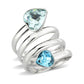TK3806 - High polished (no plating) Stainless Steel Ring with Top Grade Crystal in SeaBlue-0