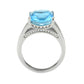 TK3807 - High polished (no plating) Stainless Steel Ring with Synthetic in SeaBlue-2