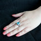 TK3807 - High polished (no plating) Stainless Steel Ring with Synthetic in SeaBlue-4