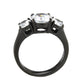 TK3809 - IP Black (Ion Plating) Stainless Steel Ring with AAA Grade CZ in Clear-2