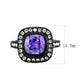 TK3811 - IP Black (Ion Plating) Stainless Steel Ring with AAA Grade CZ in Amethyst-1