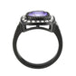 TK3811 - IP Black (Ion Plating) Stainless Steel Ring with AAA Grade CZ in Amethyst-2