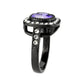 TK3811 - IP Black (Ion Plating) Stainless Steel Ring with AAA Grade CZ in Amethyst-3