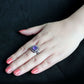 TK3811 - IP Black (Ion Plating) Stainless Steel Ring with AAA Grade CZ in Amethyst-4