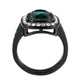 TK3812 - IP Black (Ion Plating) Stainless Steel Ring with Synthetic in Blue Zircon-2