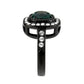 TK3812 - IP Black (Ion Plating) Stainless Steel Ring with Synthetic in Blue Zircon-3