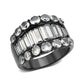 TK3813 - IP Black (Ion Plating) Stainless Steel Ring with AAA Grade CZ in Clear-0