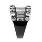 TK3813 - IP Black (Ion Plating) Stainless Steel Ring with AAA Grade CZ in Clear-3