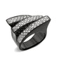 TK3814 - Two Tone IP Black (Ion Plating) Stainless Steel Ring with Top Grade Crystal in Clear-0