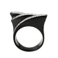 TK3814 - Two Tone IP Black (Ion Plating) Stainless Steel Ring with Top Grade Crystal in Clear-2