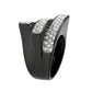TK3814 - Two Tone IP Black (Ion Plating) Stainless Steel Ring with Top Grade Crystal in Clear-3