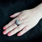 TK3814 - Two Tone IP Black (Ion Plating) Stainless Steel Ring with Top Grade Crystal in Clear-4
