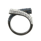 TK3815 - Two Tone IP Black (Ion Plating) Stainless Steel Ring with Top Grade Crystal in MultiColor-3