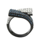TK3815 - Two Tone IP Black (Ion Plating) Stainless Steel Ring with Top Grade Crystal in MultiColor-2