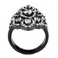 TK3816 - IP Black (Ion Plating) Stainless Steel Ring with AAA Grade CZ in Clear-2