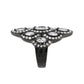 TK3816 - IP Black (Ion Plating) Stainless Steel Ring with AAA Grade CZ in Clear-3