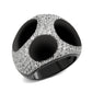 TK3818 - Two Tone IP Black (Ion Plating) Stainless Steel Ring with AAA Grade CZ in Clear-0