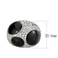 TK3818 - Two Tone IP Black (Ion Plating) Stainless Steel Ring with AAA Grade CZ in Clear-1