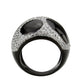TK3818 - Two Tone IP Black (Ion Plating) Stainless Steel Ring with AAA Grade CZ in Clear-2