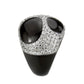 TK3818 - Two Tone IP Black (Ion Plating) Stainless Steel Ring with AAA Grade CZ in Clear-3