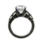 TK3820 - IP Black (Ion Plating) Stainless Steel Ring with AAA Grade CZ in Clear-2