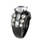 TK3820 - IP Black (Ion Plating) Stainless Steel Ring with AAA Grade CZ in Clear-3