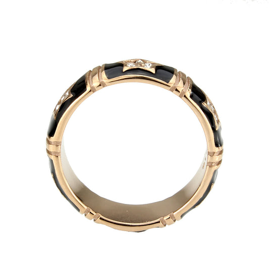 TK3826 - IP Rose Gold(Ion Plating) Stainless Steel Ring with Top Grade Crystal in Clear-1