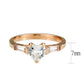 TK3829 - IP Rose Gold(Ion Plating) Stainless Steel Ring with AAA Grade CZ in Clear-3