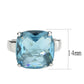 TK3830 - High polished (no plating) Stainless Steel Ring with Synthetic in SeaBlue-1