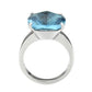 TK3830 - High polished (no plating) Stainless Steel Ring with Synthetic in SeaBlue-2
