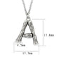 TK3853A High Polished Stainless Steel Chain Initial Pendant - Letter A-2
