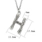 TK3853H High Polished Stainless Steel Chain Initial Pendant - Letter H-2