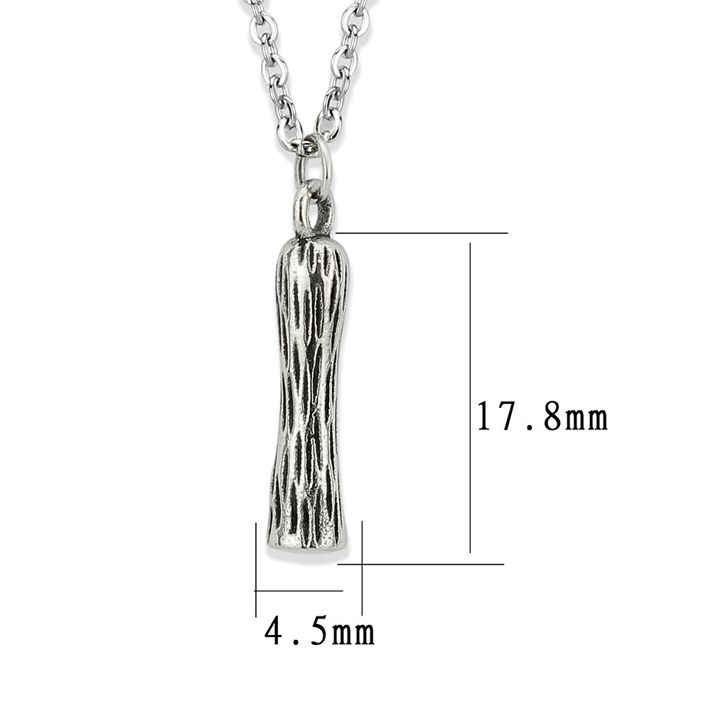 TK3853I High Polished Stainless Steel Chain Initial Pendant - Letter I-2