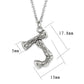 TK3853J High Polished Stainless Steel Chain Initial Pendant - Letter J-2