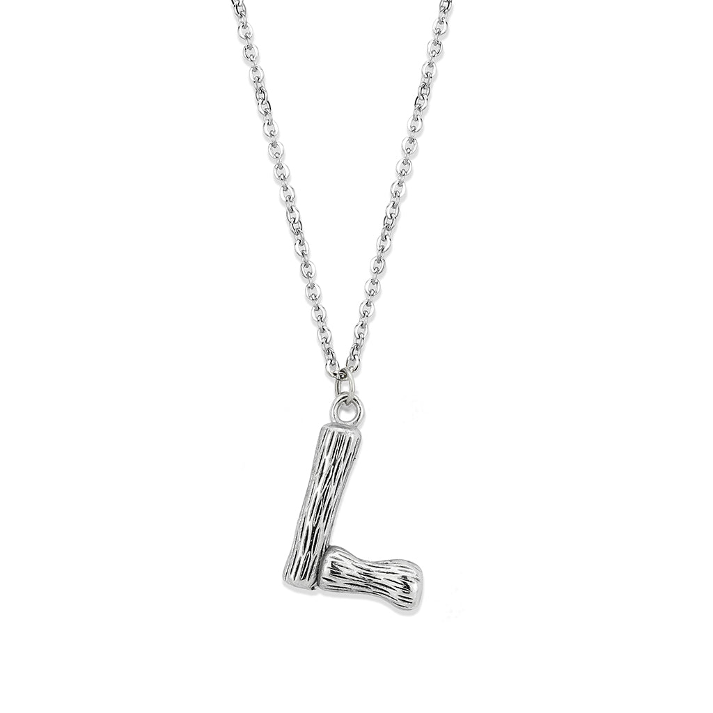 TK3853L High Polished Stainless Steel Chain Initial Pendant - Letter L-0