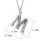 TK3853M High Polished Stainless Steel Chain Initial Pendant - Letter M-2