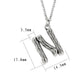 TK3853N High Polished Stainless Steel Chain Initial Pendant - Letter N-1