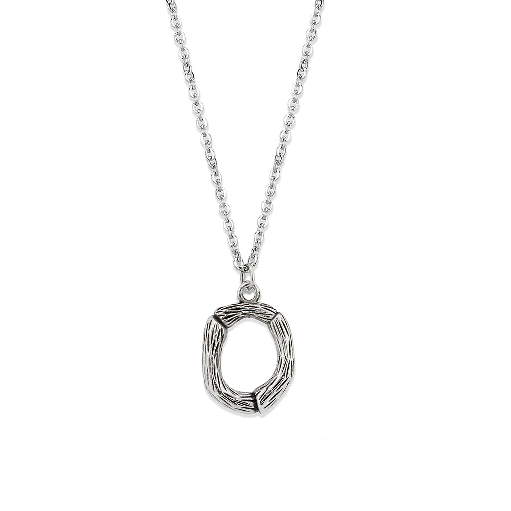 TK3853O High Polished Stainless Steel Chain Initial Pendant - Letter O-0