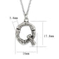 TK3853Q High Polished Stainless Steel Chain Initial Pendant - Letter Q-2