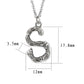 TK3853S High Polished Stainless Steel Chain Initial Pendant - Letter S-2