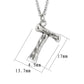 TK3853T High Polished Stainless Steel Chain Initial Pendant - Letter T-2