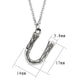 TK3853U High Polished Stainless Steel Chain Initial Pendant - Letter U-2