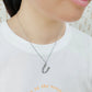 TK3853U High Polished Stainless Steel Chain Initial Pendant - Letter U-1