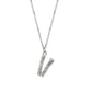 TK3853V High Polished Stainless Steel Chain Initial Pendant - Letter V-0